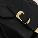 Gianni Versace Medusa Backpack Leather Black Gold Tone Auth BA14881-14