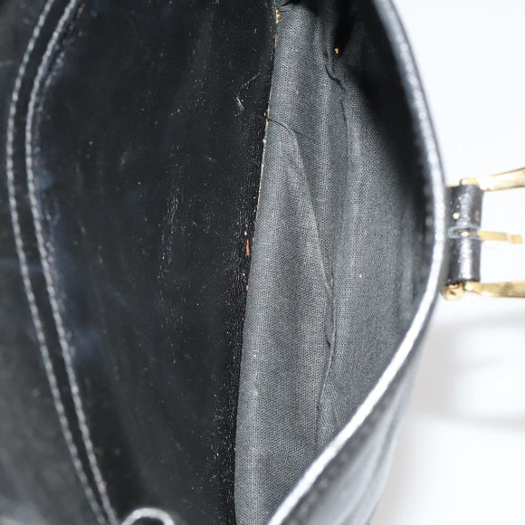 Gianni Versace Medusa Backpack Leather Black Gold Tone Auth BA14881