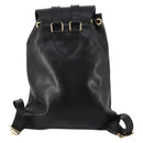 Gianni Versace Medusa Backpack Leather Black Gold Tone Auth BA14881-3