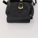 Gianni Versace Medusa Backpack Leather Black Gold Tone Auth BA14881-6