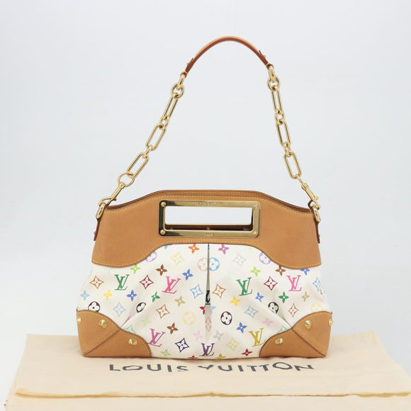 LOUIS VUITTON Monogram Multicolor Judy MM Hand Bag White M40255 LV Auth BA14883V