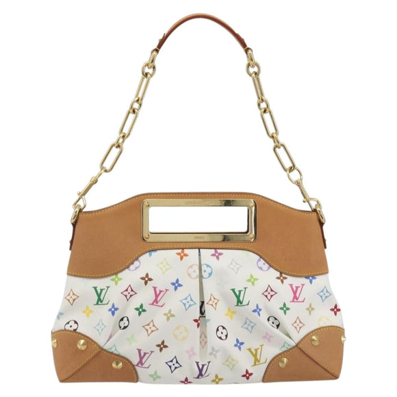 LOUIS VUITTON Monogram Multicolor Judy MM Hand Bag White M40255 LV Auth BA14883V