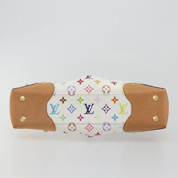 LOUIS VUITTON Monogram Multicolor Judy MM Hand Bag White M40255 LV Auth BA14883V
