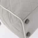 CHANEL Sports Hand Bag Canvas Gray Silver CC Auth BA14884A-11