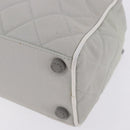 CHANEL Sports Hand Bag Canvas Gray Silver CC Auth BA14884A-12