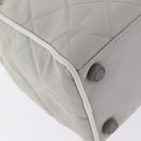 CHANEL Sports Hand Bag Canvas Gray Silver CC Auth BA14884A-13