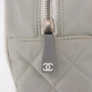 CHANEL Sports Hand Bag Canvas Gray Silver CC Auth BA14884A-15