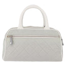 CHANEL Sports Hand Bag Canvas Gray Silver CC Auth BA14884A-3