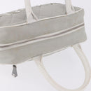 CHANEL Sports Hand Bag Canvas Gray Silver CC Auth BA14884A-6