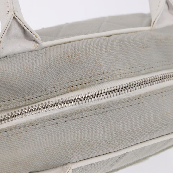 CHANEL Sports Hand Bag Canvas Gray Silver CC Auth BA14884A