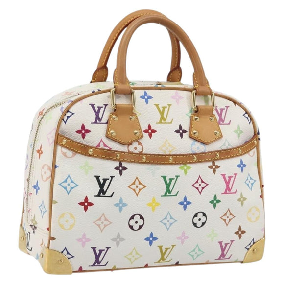 LOUIS VUITTON Monogram Multicolor Trouville Hand Bag White M92663 Auth BA14885V