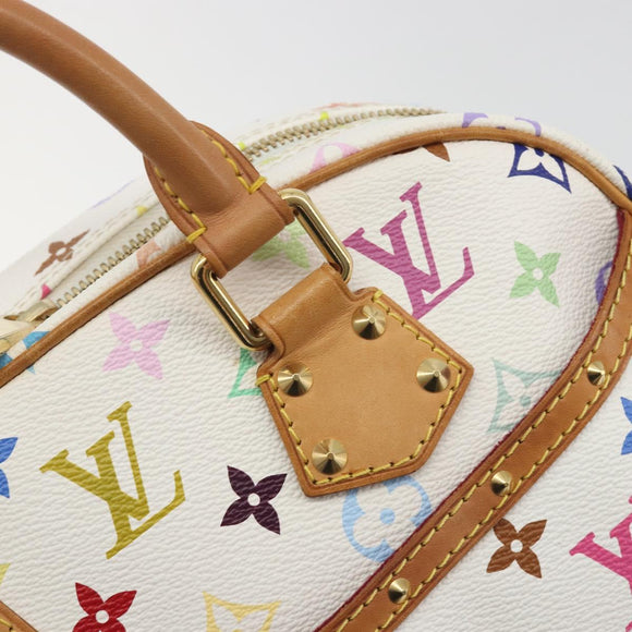 LOUIS VUITTON Monogram Multicolor Trouville Hand Bag White M92663 Auth BA14885V