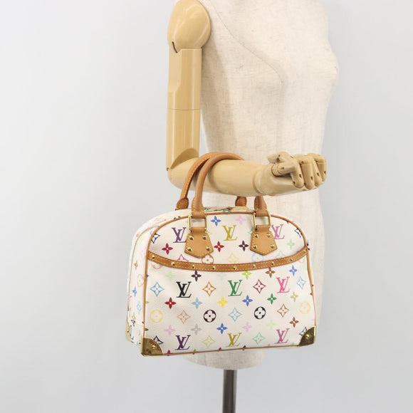 LOUIS VUITTON Monogram Multicolor Trouville Hand Bag White M92663 Auth BA14885V