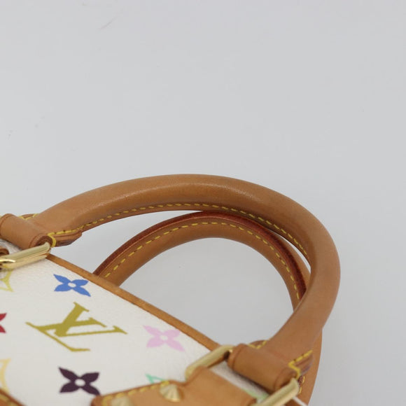 LOUIS VUITTON Monogram Multicolor Trouville Hand Bag White M92663 Auth BA14885V