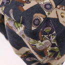 Salvatore Ferragamo Denim Gancini purse Tote Bag Navy Gold Tone Auth BA14886A-12