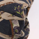 Salvatore Ferragamo Denim Gancini purse Tote Bag Navy Gold Tone Auth BA14886A-13
