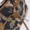 Salvatore Ferragamo Denim Gancini purse Tote Bag Navy Gold Tone Auth BA14886A-14
