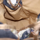 Salvatore Ferragamo Denim Gancini purse Tote Bag Navy Gold Tone Auth BA14886A-19