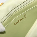 CHANEL Matelasse Shoulder Bag Suede Green Gold Tone CC Auth BA14888A-17