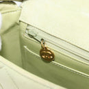 CHANEL Matelasse Shoulder Bag Suede Green Gold Tone CC Auth BA14888A-21