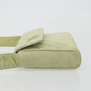 CHANEL Matelasse Shoulder Bag Suede Green Gold Tone CC Auth BA14888A-5