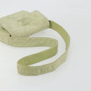 CHANEL Matelasse Shoulder Bag Suede Green Gold Tone CC Auth BA14888A-7