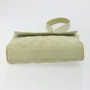 CHANEL Matelasse Shoulder Bag Suede Green Gold Tone CC Auth BA14888A-9