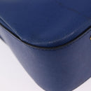 CELINE Circle Hand Bag Leather 2way Blue Gold Tone Auth BA14889A-15