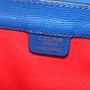 CELINE Circle Hand Bag Leather 2way Blue Gold Tone Auth BA14889A-20