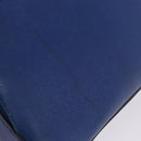 CELINE Circle Hand Bag Leather 2way Blue Gold Tone Auth BA14889A-4