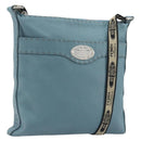 FENDI Celeria Shoulder Bag Leather Light Blue Silver 8BT109 Auth BA14891A-1