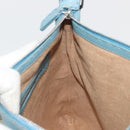 FENDI Celeria Shoulder Bag Leather Light Blue Silver 8BT109 Auth BA14891A-19
