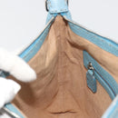 FENDI Celeria Shoulder Bag Leather Light Blue Silver 8BT109 Auth BA14891A-20