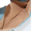 FENDI Celeria Shoulder Bag Leather Light Blue Silver 8BT109 Auth BA14891A-23
