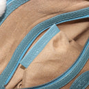 FENDI Celeria Shoulder Bag Leather Light Blue Silver 8BT109 Auth BA14891A-12