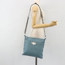 FENDI Celeria Shoulder Bag Leather Light Blue Silver 8BT109 Auth BA14891A-24