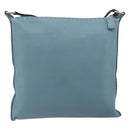 FENDI Celeria Shoulder Bag Leather Light Blue Silver 8BT109 Auth BA14891A-2