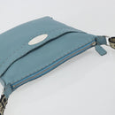 FENDI Celeria Shoulder Bag Leather Light Blue Silver 8BT109 Auth BA14891A-6