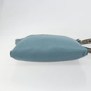 FENDI Celeria Shoulder Bag Leather Light Blue Silver 8BT109 Auth BA14891A-5