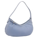 Salvatore Ferragamo Vara Ribbon Shoulder Bag Leather Blue Silver Auth BA14892-1