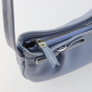 Salvatore Ferragamo Vara Ribbon Shoulder Bag Leather Blue Silver Auth BA14892-16