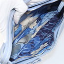 Salvatore Ferragamo Vara Ribbon Shoulder Bag Leather Blue Silver Auth BA14892-18
