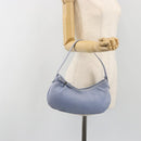 Salvatore Ferragamo Vara Ribbon Shoulder Bag Leather Blue Silver Auth BA14892-22