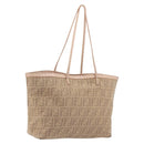 FENDI Zucca Canvas Tote Bag Beige Pink 8BH137 Auth BA14893-1