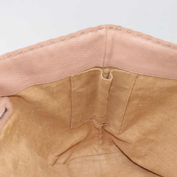 FENDI Zucca Canvas Tote Bag Beige Pink 8BH137 Auth BA14893