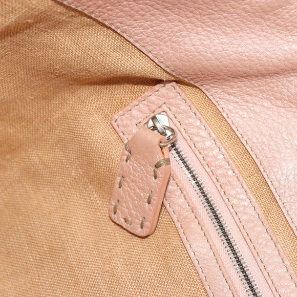 FENDI Zucca Canvas Tote Bag Beige Pink 8BH137 Auth BA14893