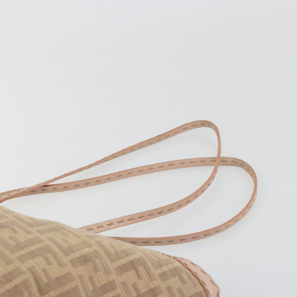 FENDI Zucca Canvas Tote Bag Beige Pink 8BH137 Auth BA14893