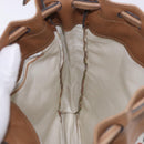 GUCCI Flora Drawstring Shoulder Bag Canvas White Beige Auth BA14894A-17