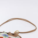 GUCCI Flora Drawstring Shoulder Bag Canvas White Beige Auth BA14894A-8