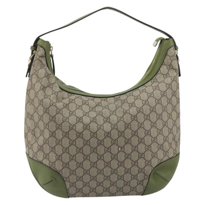 GUCCI GG Supreme Shoulder Bag PVC Leather Beige Gold Tone 309618 Auth BA14895A - 0